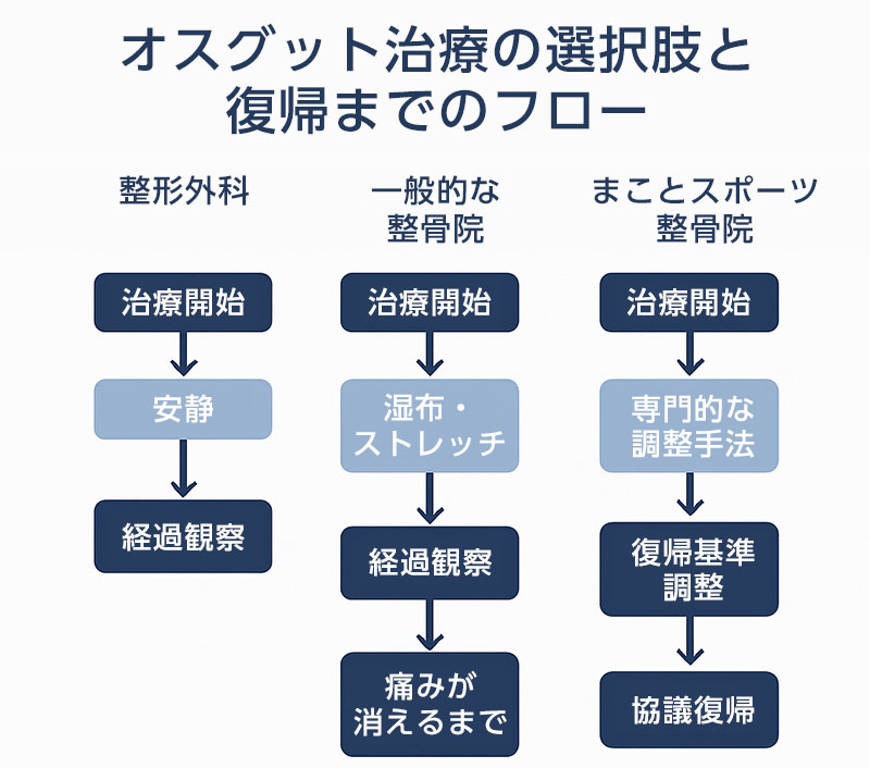 整形外科と整骨院の役割の違いイラスト
